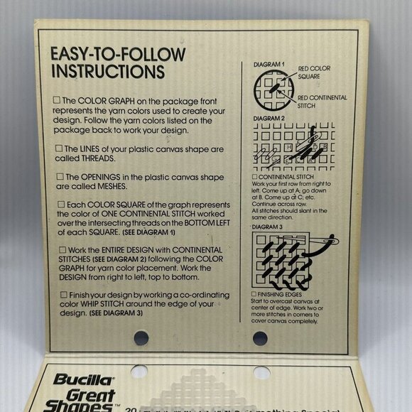 Vintages Bucilla Great Shapes 1982 Pre-Cut Plastic Canvas Shapes Spade No 5617 - Picture 5 of 7